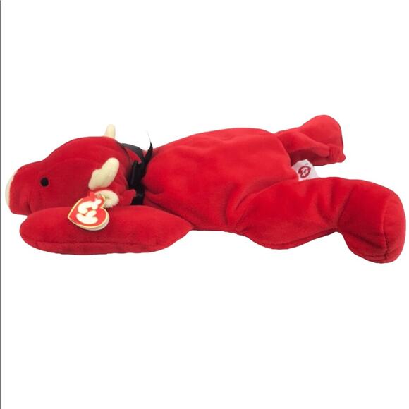 Vintage Ty Pillow Palls Red the Bull 14'' Plush 1997 Stuffed Animal Toy w/ Tags - Picture 2 of 12